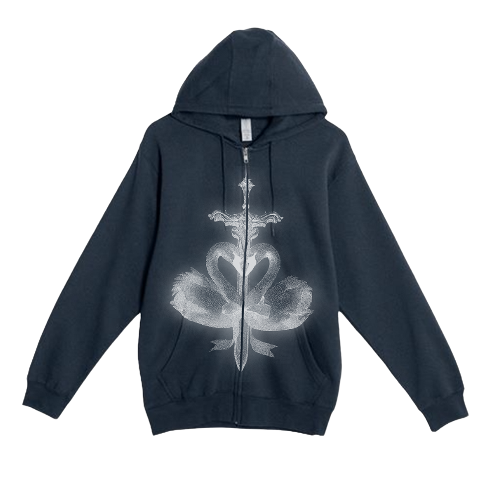 Swan Zip-Up Hoodie